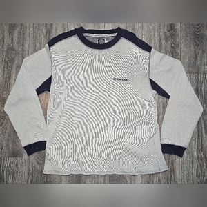 Vintage Guess USA Thermal Long Sleeve T Shirt Milk Navy Blue Men's Size Lrg RARE